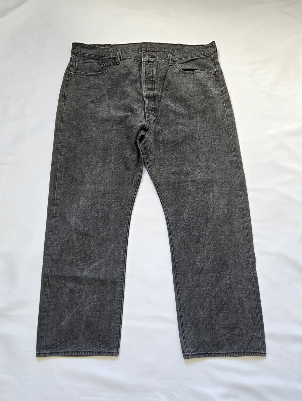 Levi’s 501 Men’s Jeans 40x30 Dark Gray Button Fly Straight Leg Denim Pants